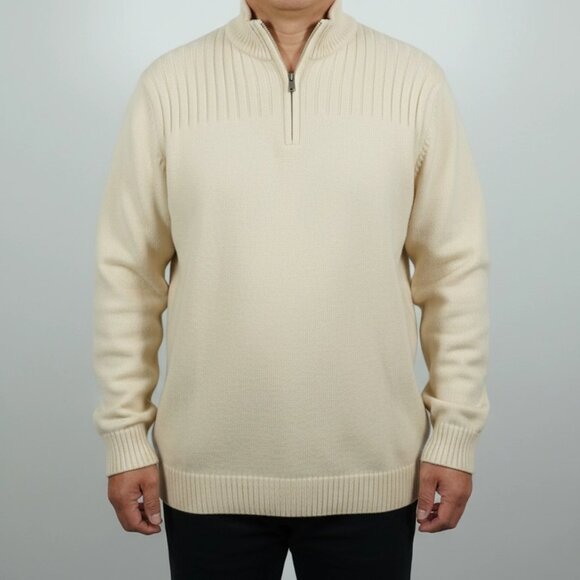 Great Northwest Clothing Company Other - Great Northwest Men's Cream Long Sleeve Half Zip V-Neck Sweater Size XXL